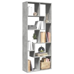 Biblioteca/separator camera gri beton 67x25x161,5 cm lemn GartenMobel Dekor