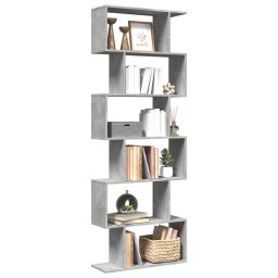 Biblioteca/separator 6 niveluri gri beton 70x24x193 cm lemn GartenMobel Dekor