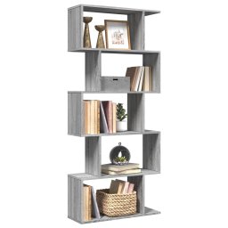 Biblioteca/separator 5 niveluri sonoma gri 70x24x161 cm lemn GartenMobel Dekor