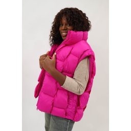 VESTA SCURTA DE IARNA CU BUZUNARE MOZAIC GUARDA TALIE UNICA Fucsia