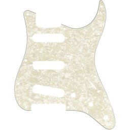 Fender 11-Hole Modern-Style Stratocaster S/S/S Pickguards Aged White Moto