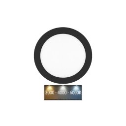 Corp de iluminat LED încastrat Ecolite LED-WSL-CCT/12W/CR LADA LED/12W/230V IP44 negru