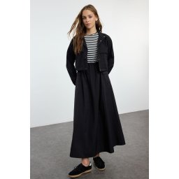 Trendyol Smoked Parachute Fabric Dress Jacket Set