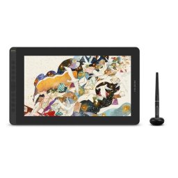 Tableta grafica Huion Kamvas 13, USB C/HDMI, Stilou PW517, Negru