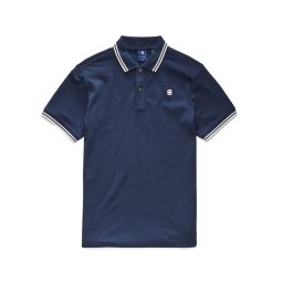 G-STAR Tricou 'Dunda' albastru închis / alb