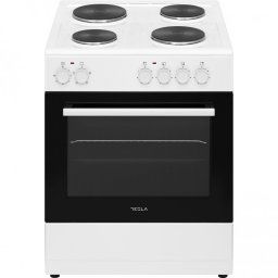 Aragaz electric Tesla CS6400SW, 8,7 kW, 62 litri, Clasa A, 4 arzatoare, 40-240°C, Alb