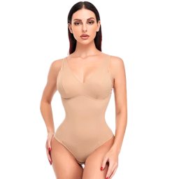 Body modelator cu efect de subtiere, grad de compresie ridicat, Beige, Invisi