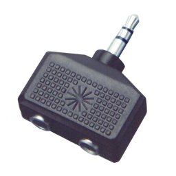 Adaptor audio, mufă stereo 3,5 mm - 2x prize stereo 3,5 mm
