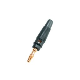 Conector tip banană, tată, negru, aurit