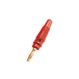 Conector tip banană, tată, roşu, aurit