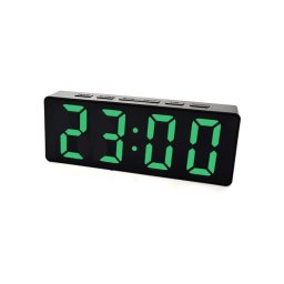Ceas De Birou, Tip Masa, Afisare Temperatura, Alarma, Alimentare USB, Cu Led Verde, 16 X 6 Cm