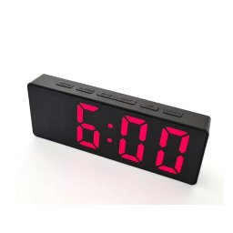 Ceas De Birou, Tip Masa, Afisare Temperatura, Alarma, Alimentare USB, Cu Led Rosu, 16 X 6 Cm