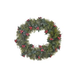 Coronita brad artificial+bobite rosii pentru aranjamente florale