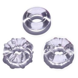 SuperLove Cock Ring Set Transparent 3 Pack
