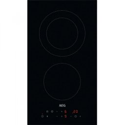 Plita vitroceramica incorporabila AEG HRB32310CB, 2900W, 2 zone, 9 trepte, OptiHeat, Timer, Electrica, Negru