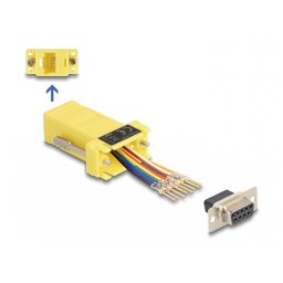 Adaptor Assembly Kit D-Sub 9 pini la RJ45 M-M Galben, Delock 67107