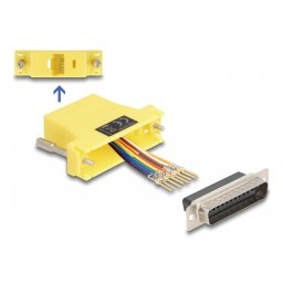 Adaptor Assembly Kit D-Sub 25 pini la RJ45 T-M Galben, Delock 67116