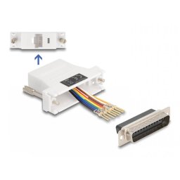 Adaptor Assembly Kit D-Sub 25 pini la RJ45 T-M Alb, Delock 67114