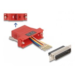 Adaptor Assembly Kit D-Sub 25 pini la RJ45 T-M Rosu, Delock 67115
