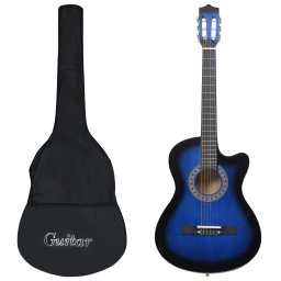 Set chitara clasica occidentala 12 piese 6 corzi albastru 38" GartenMobel Dekor