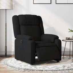 Fotoliu rabatabil electric, negru, material textil GartenMobel Dekor