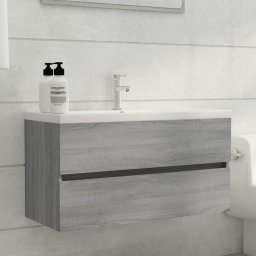 Dulap de chiuveta, sonoma gri, 90x38,5x45 cm, lemn prelucrat GartenMobel Dekor