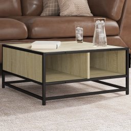 Masuta cafea stejar sonoma 60,5x60,5x30 cm lemn prelucrat/metal GartenMobel Dekor