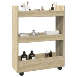 Carucior depozitare îngust, 3 niveluri stejar sonoma lemn GartenMobel Dekor