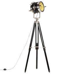 Lampa de podea cu trepied, negru, 171 cm, lemn masiv de mango GartenMobel Dekor