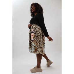 ROCHIE OVERSIZE DIN BUMBAC ASIMETRICA CU MANECA LUNGA SI TUL CIAO BELLA TALIE UNICA Multicolora