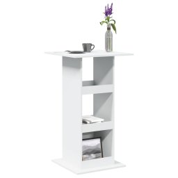 Masa de bar cu depozitare, alb, 60x60x102 cm, lemn prelucrat GartenMobel Dekor