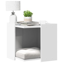 Cutie pentru litiera pisici, alb, 53x53x51 cm, lemn prelucrat GartenMobel Dekor