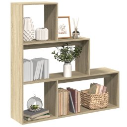 Biblioteca/separator 3 niveluri stejar sonoma 123x29x123cm lemn GartenMobel Dekor