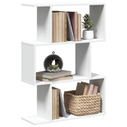 Biblioteca/separator camera, 3 niveluri, alb, 70x24x97 cm, lemn GartenMobel Dekor