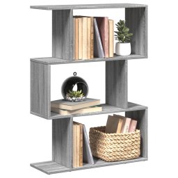 Biblioteca/separator 3 niveluri sonoma gri 70x24x97 cm lemn GartenMobel Dekor