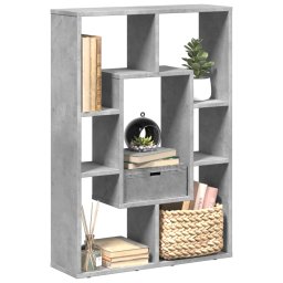 Biblioteca, gri beton, 63x20x90 cm, lemn prelucrat GartenMobel Dekor