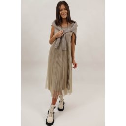 ROCHIE COMBINATA 2 PIESE CU TUL BARALI Bej TALIE UNICA