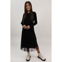 ROCHIE COMBINATA 2 PIESE CU TUL BARALI TALIE UNICA Negru