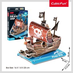 Cubic Fun - Puzzle 3D nava pirati 22 piese