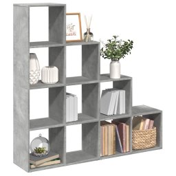 Biblioteca/separator camera gri beton 131,5x29x131,5 cm lemn GartenMobel Dekor