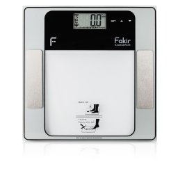 Cantar electronic corporal Fakir Hercules, 12 memorii, sticla securizata 6 mm, 150kg, masurare masa musculara, nivel grasime, densitate osoasa, calorii necesare, nivel de apa din corp, Alb/Negru