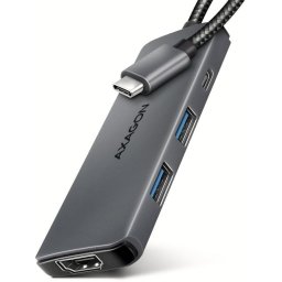 Hub USB Axagon USB-C, 2 USB-A 5 Gbps, 1 USB-C 5 Gbps, 100W, 1 HDMI, 8k