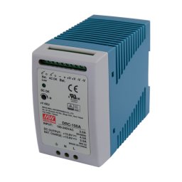 Sursă de alimentare în comutație cu backup 13.8V / 7A (4.5A + 2.5A), 96.6W, șină DIN, Mean Well DRC-100A