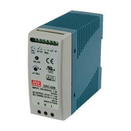 Sursă de alimentare în comutație 27.6V / 2.15A (CH1 1.4A + CH2 0.75A), 59.34W, șină DIN, backup, MEAN WELL DRC-60B