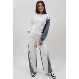 COMPLEU BUMBAC SPORT BLUZA SI PANTALONI LUNGI ANNA Alb TALIE UNICA