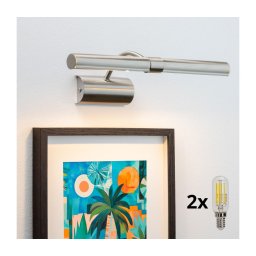 Aplică LED pentru tablouri Brilagi DANAE 2xE14/4W/230V 3000K crom mat