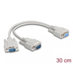Splitter Y serial DB9 la 2 x DB9 M-T 30cm, Delock 67160