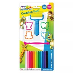 Kid Art: Set plastilină cu forme - 12 buc.