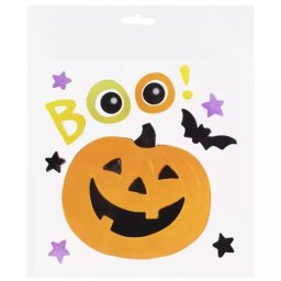 Set de gel pentru ferestre cu emblemă zâmbitoare de dovleac pentru Halloween