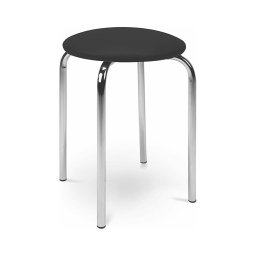 Taburet CHICO 47x41 cm negru/crom